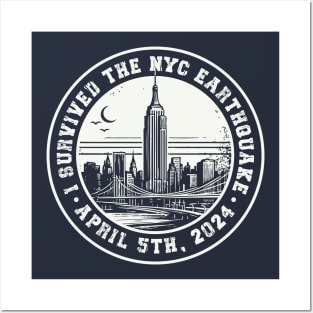 I Survived The Nyc Earthquake /// Vintage New York Design Posters and Art